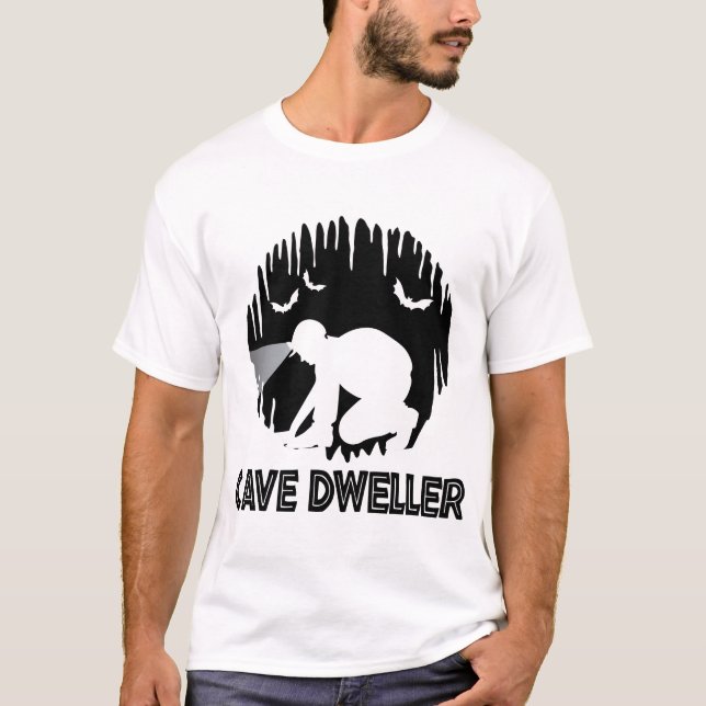 Cave Dweller - Caver Spelunking Speleology T Shirt (Framsida)