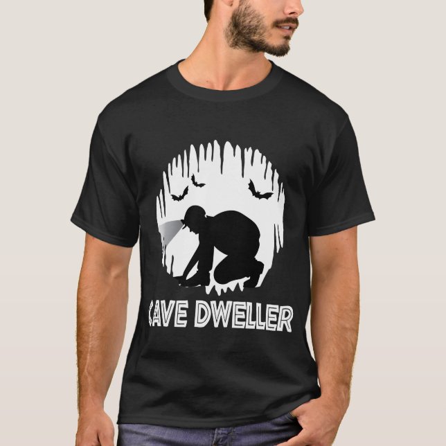 Cave Dweller - Caver Spelunking Speleology T Shirt (Framsida)