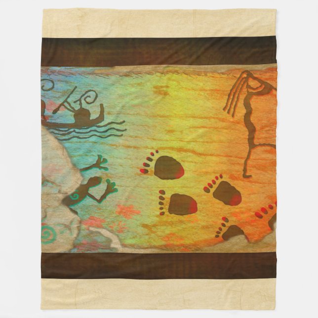 Cave Dwelling Native American Fleece Blanket (Framsidan)