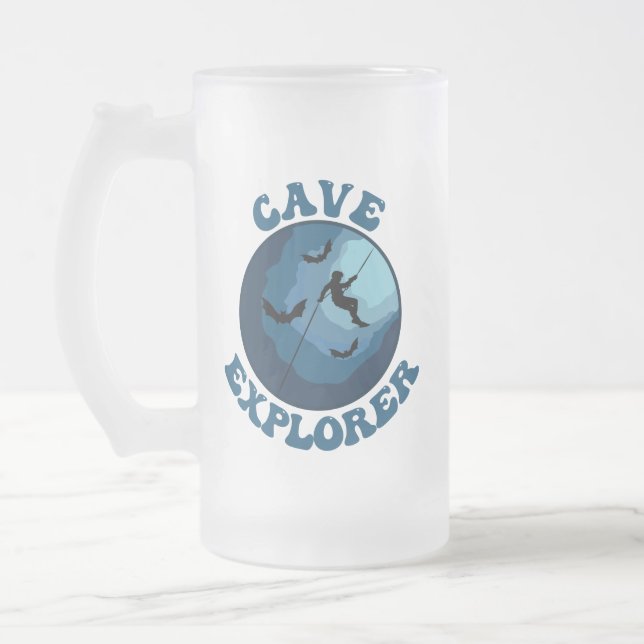 Cave Explorer Caver Cave Speleology Spelunking Frostat Ölglas (Vänster)