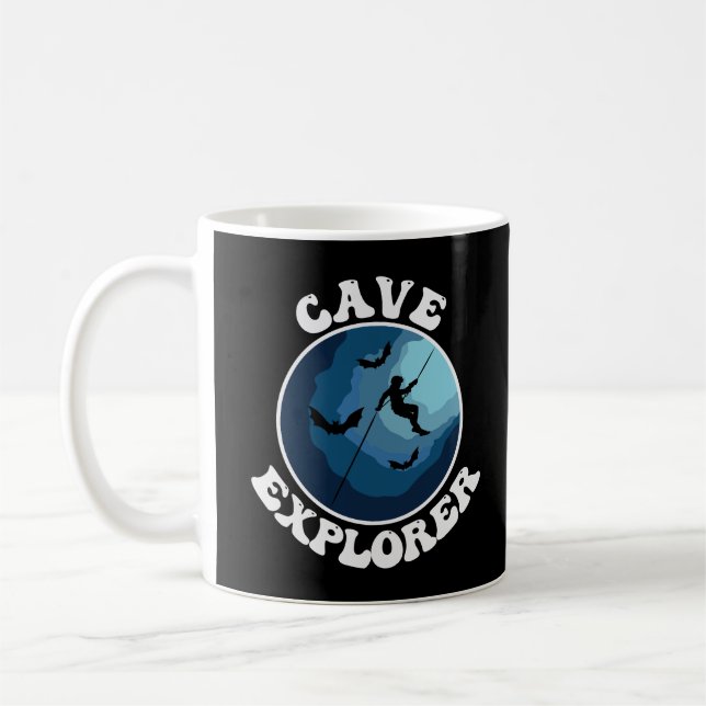 Cave Explorer Caver Cave Speleology Spelunking Kaffemugg (Vänster)