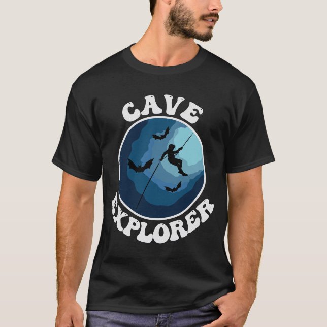 Cave Explorer Caver Cave Speleology Spelunking T Shirt (Framsida)