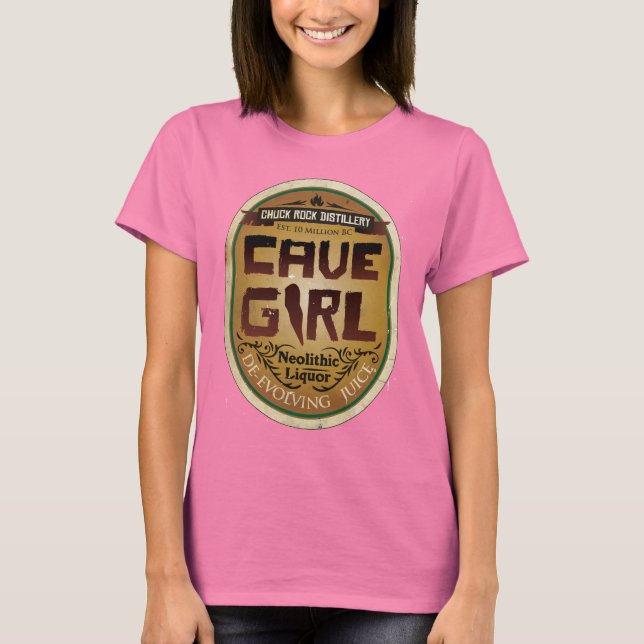 Cave Girl De-evolving Juice Tee Shirt (Framsida)