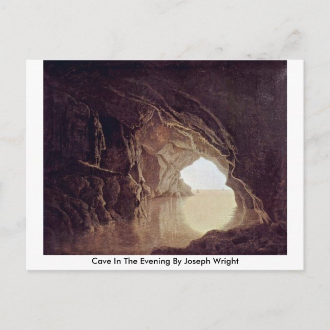 Cave in the afton by Joseph Wright Vykort (Framsida)