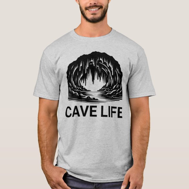 Cave Life Caver klättergrottan Älskare T Shirt (Framsida)
