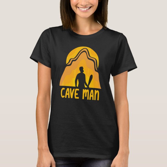 Cave Man Explorer Caves Exploring Hobby T Shirt (Framsida)