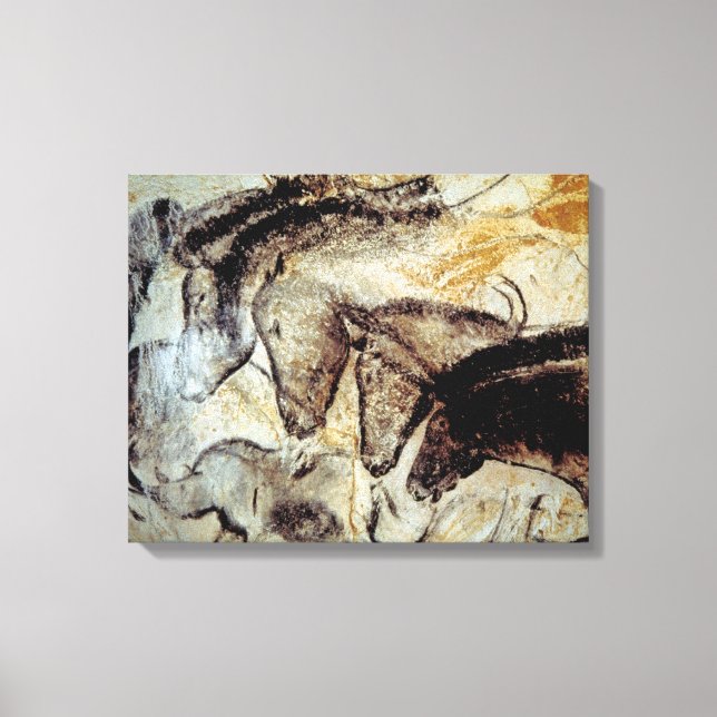 Cave Painting of Horses på Canvas (Framsida)