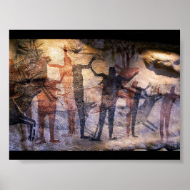 Cave Painting Sten Art Poster