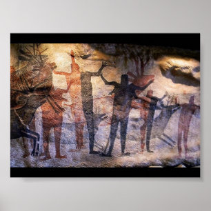 Cave Painting Sten Art Poster