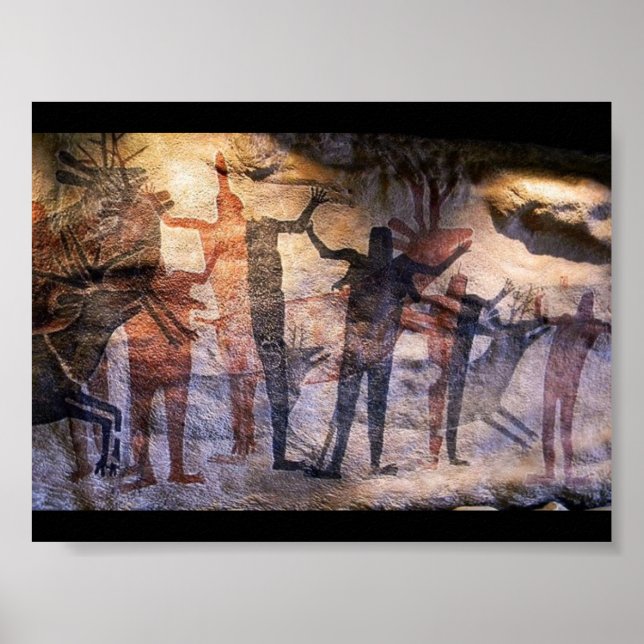 Cave Painting Sten Art Poster (Framsidan)
