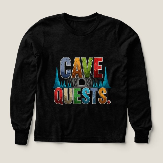 Cave Quests Äventyr T-Shirt Design (Design framsida)