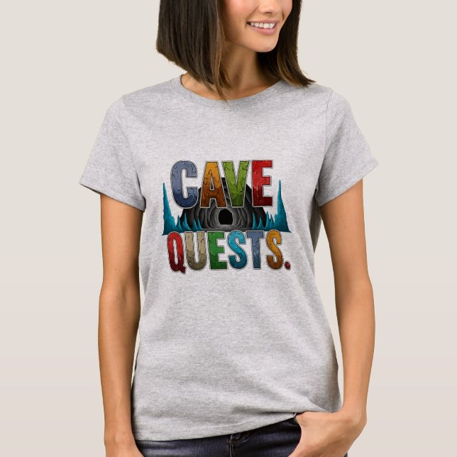 Cave Quests Äventyr T-Shirt Design (Framsida)