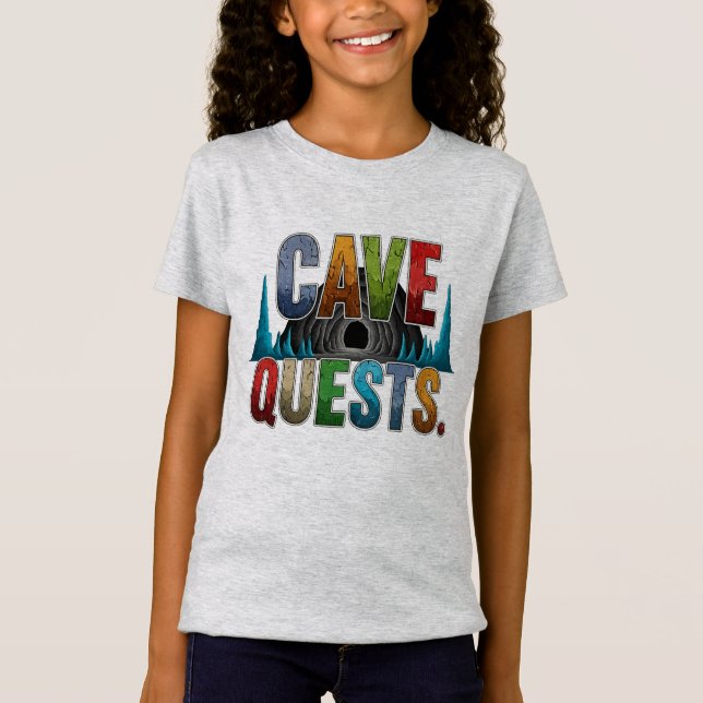 Cave Quests Women's Äventyr Graphic T-Shirt (Framsida)