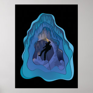 Cave Spelunking Underground Poster