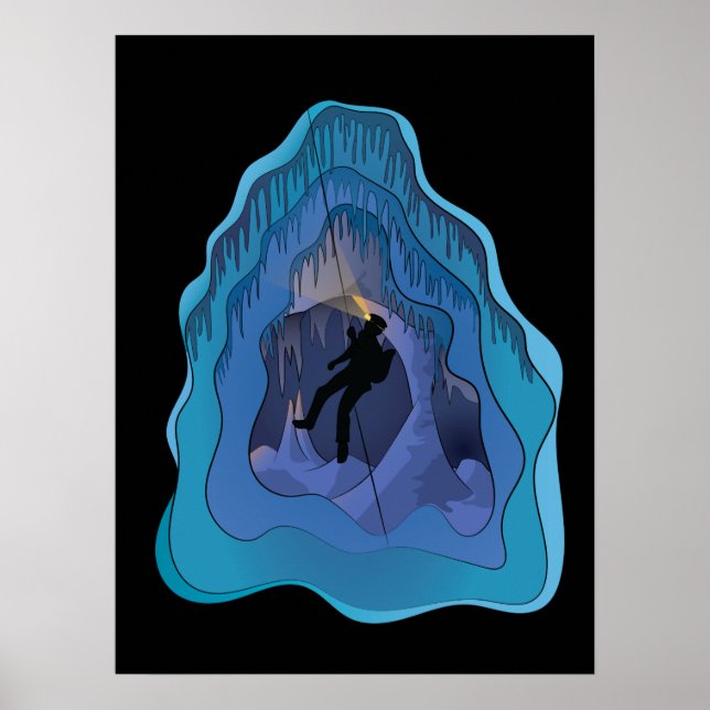 Cave Spelunking Underground Poster (Framsidan)