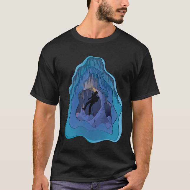 Cave Spelunking Underground T Shirt (Framsida)
