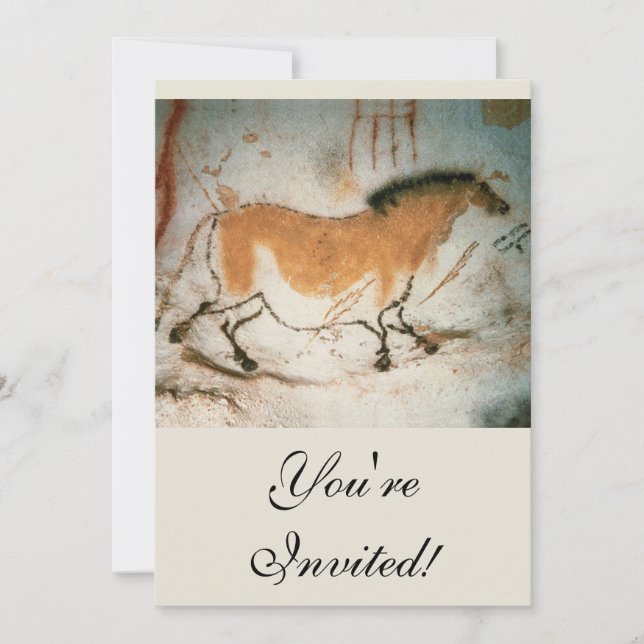 Cave teckning Lascaux Fransk Förhistorisk Inbjudningar (Framsida)