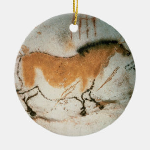 Cave teckning Lascaux Fransk Förhistorisk Julgransprydnad Keramik
