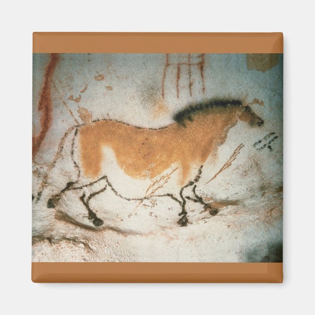 Cave teckning Lascaux Fransk Förhistorisk Magnet (Framsidan)