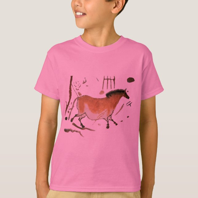 Cave teckning Lascaux Fransk Förhistorisk T Shirt (Framsida)