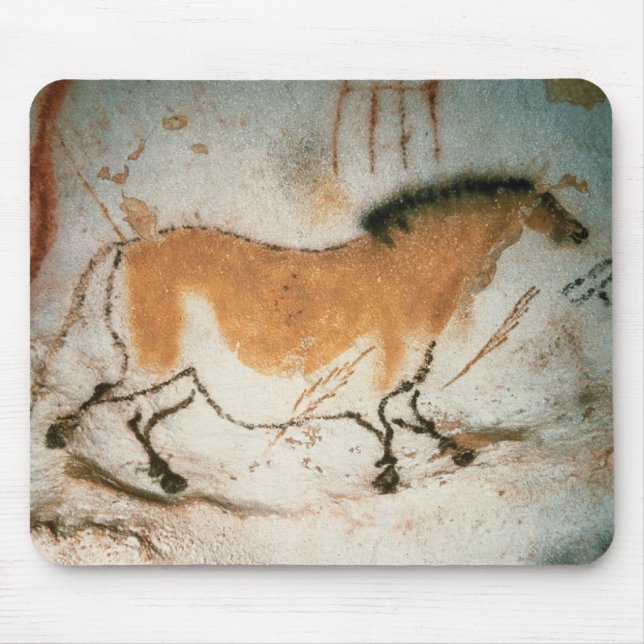 Cave teckning Lascaux Fransk Prehistorisk Teckning Musmatta (Framsidan)