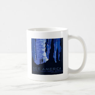 Cave Travel Cavern Vintage resor Poster Kaffemugg
