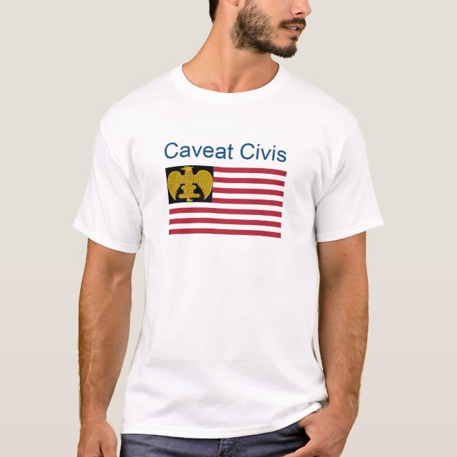 Caveat Civis - amerikanFascistflagga Tee Shirt (Framsida)