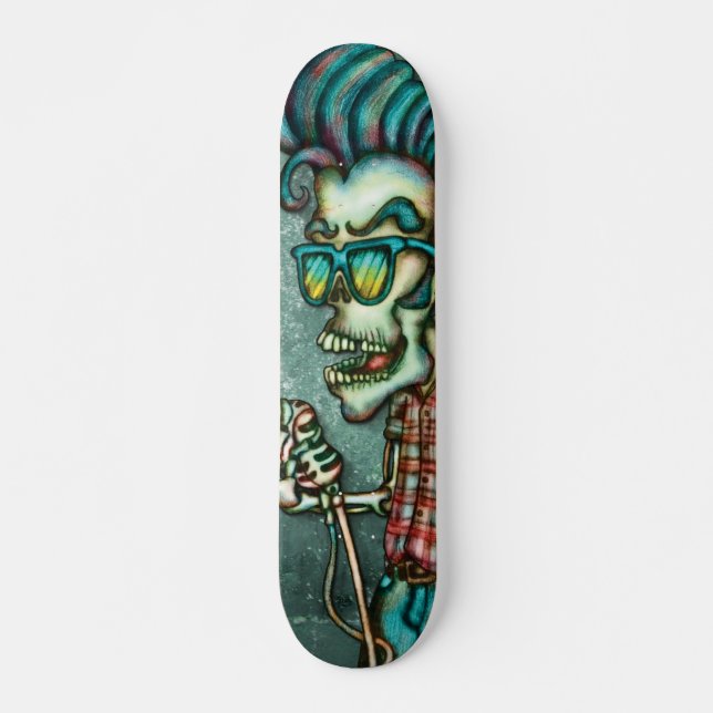 Caveira Elvis Skateboard Bräda 20,5 Cm (Framsida)