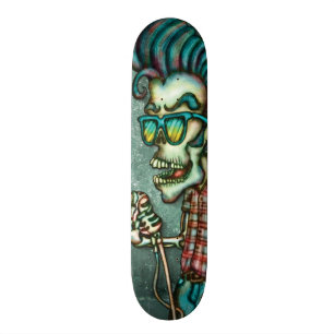 Caveira Elvis Skateboard Bräda 20,5 Cm