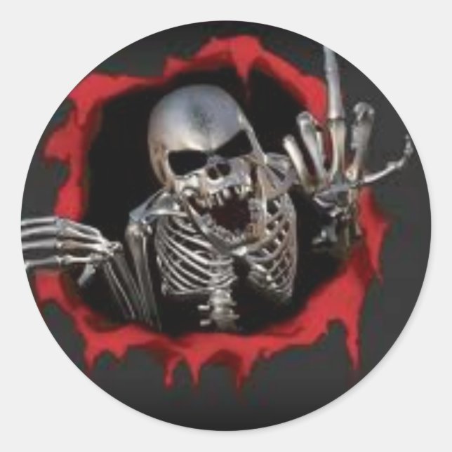 Caveira Maneira Runt Klistermärke (Framsida)