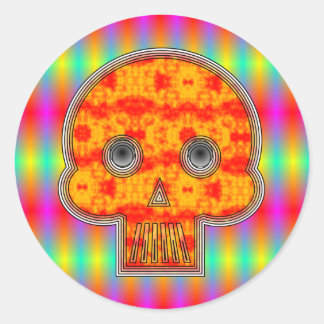 Caveira Robô Colorida Runt Klistermärke