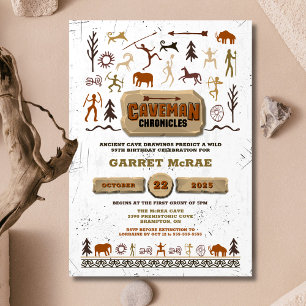Caveman Chronicles Födelsedagsinbjudan Inbjudningar