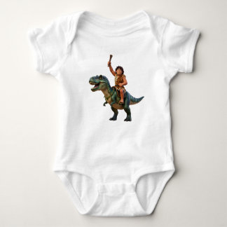 Caveman Riding Dinosaur Cartoon Image T Shirt