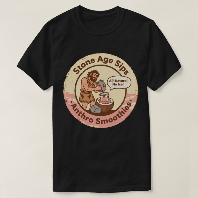 Caveman Smoothies Urgamla Blandning T Shirt (Design framsida)