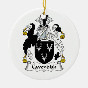Cavendish familjvapensköld julgransprydnad keramik