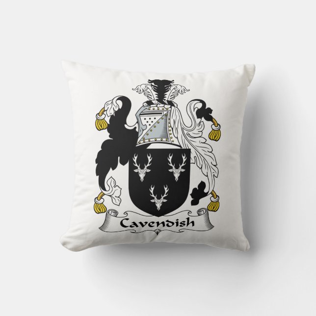 Cavendish familjvapensköld kudde (Framsida)