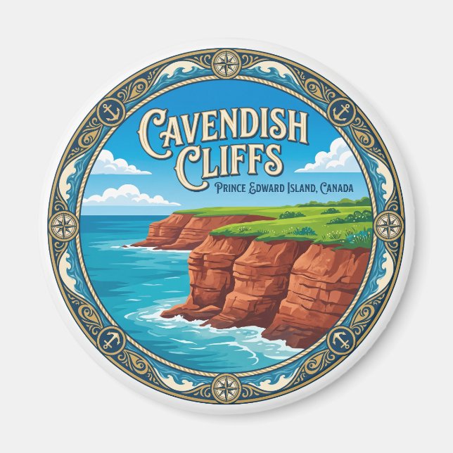 Cavendish-klippor Kanada Magnet (Framsidan)