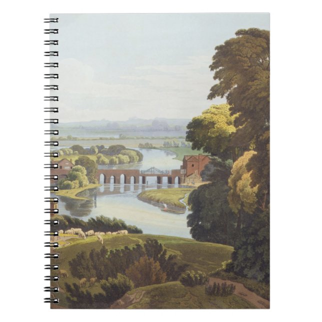 Caversham Bridge, nära Reading, graverad av Robert Anteckningsbok (Framsidan)