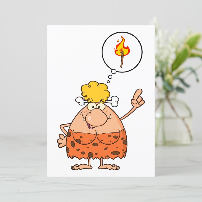 Cavewomen Tinking of Fire Stick Inbjudningar (Skapare uppladdad)