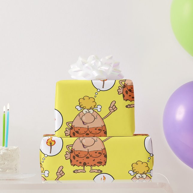 Cavewomen Tinking of Fire Stick Presentpapper (Skapare uppladdad)