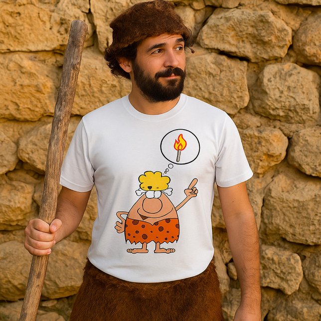 Cavewomen Tinking of Fire Stick T Shirt (Skapare uppladdad)