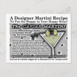 Caviar Martini Recipe-vykort Vykort