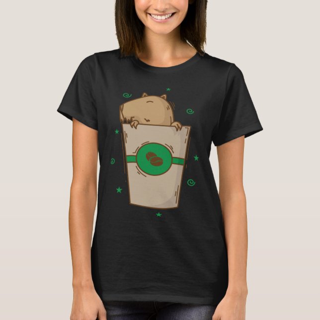 Caviidae Guinea Pig in Coffee Mug T Shirt (Framsida)