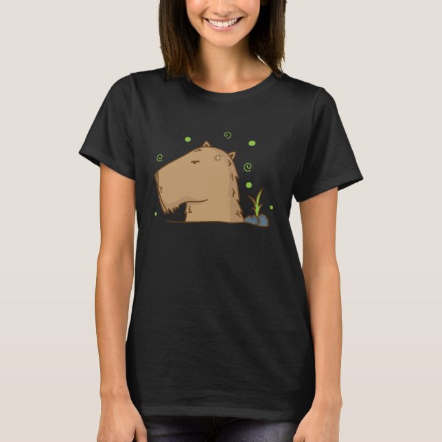 Caviidae Guinea Pig in Hibernation T Shirt (Framsida)