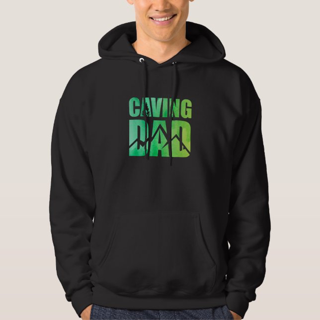 Caving Dad Graphic Spelunking Spelology Potholing  Hoodie (Framsida)