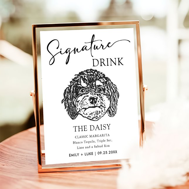 Cavoodle Hund Bröllop Namnteckning Drink-tecken Poster (Skapare uppladdad)
