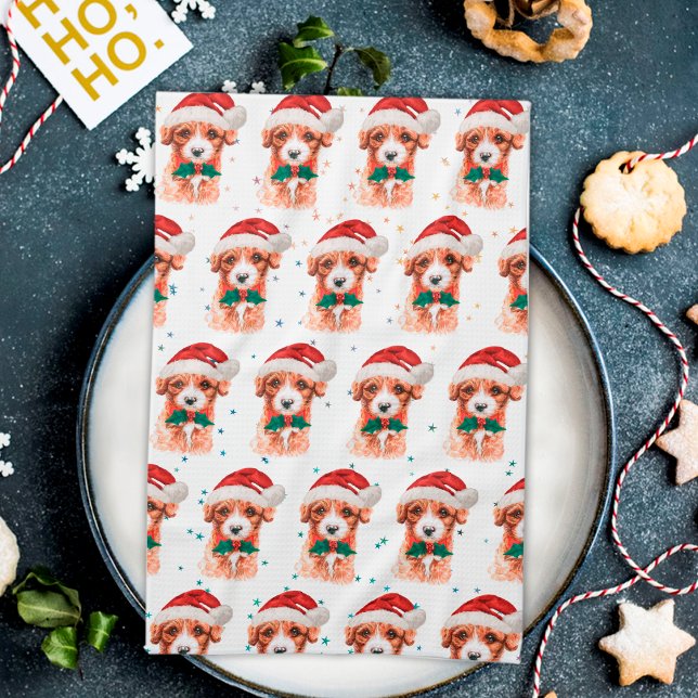 Cavoodle Hundras Julstjärnor Kökshandduk (Skapare uppladdad)
