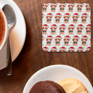 Cavoodle Hundras Julstjärnor Underlägg Papper Kvadrat