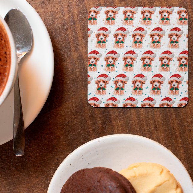 Cavoodle Hundras Julstjärnor Underlägg Papper Kvadrat (Skapare uppladdad)