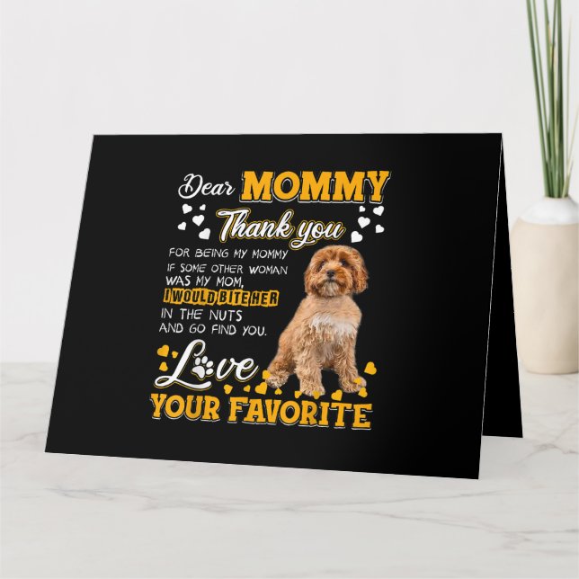 Cavoodle Kära Mamma Tack för att vara min Mamma Kort (Framsida)